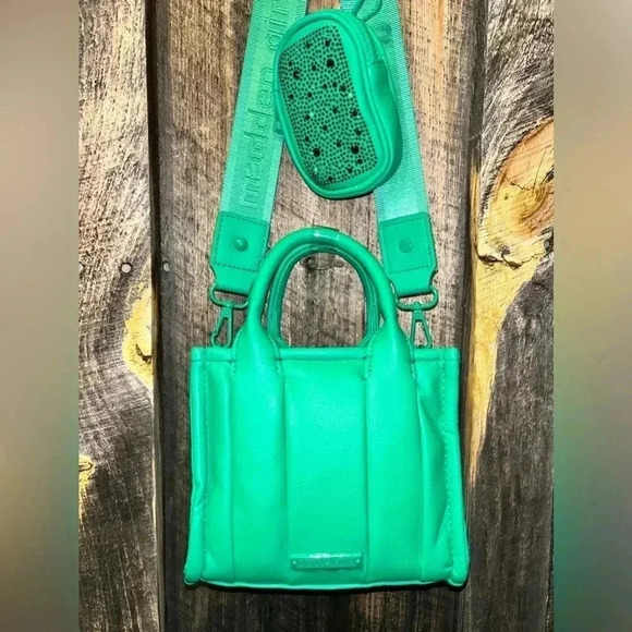 NWTS MADDEN GIRL GREEN RHINESTONE TOTE WITH CROSSBODY STRAP - Picture 6 of 8
